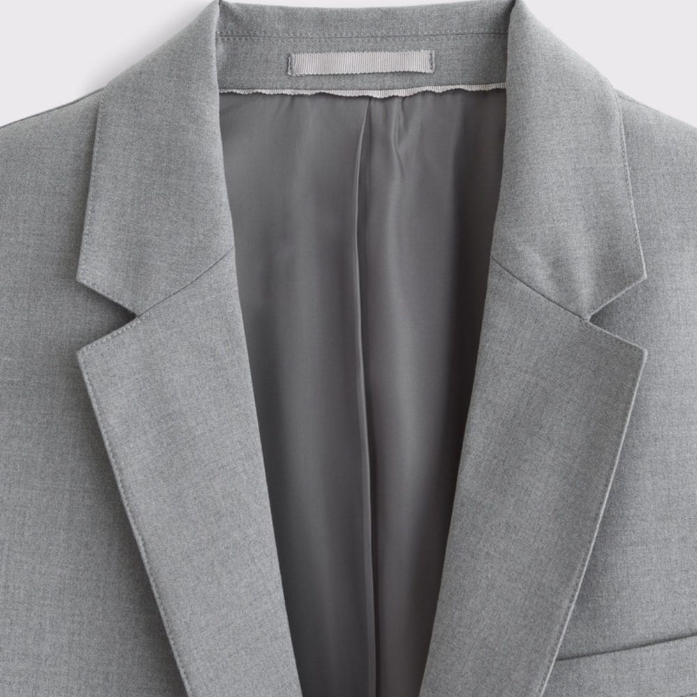 Men's Abercrombie A&F Collins Classic Blazer (Gray) - Picture 4 of 10